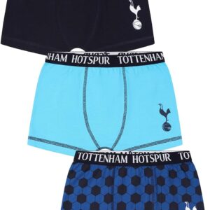 Tottenham Hotspur Boys 3 Pack Football Club Boxer Shorts Spurs Cotton Boxers Multipack Trunks Kids Underwear