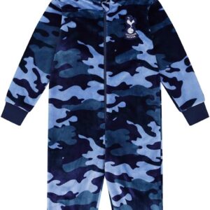 Tottenham Hotspur Football Club Boys Camouflage Fleece Sleepsuit Kids Spurs All in One