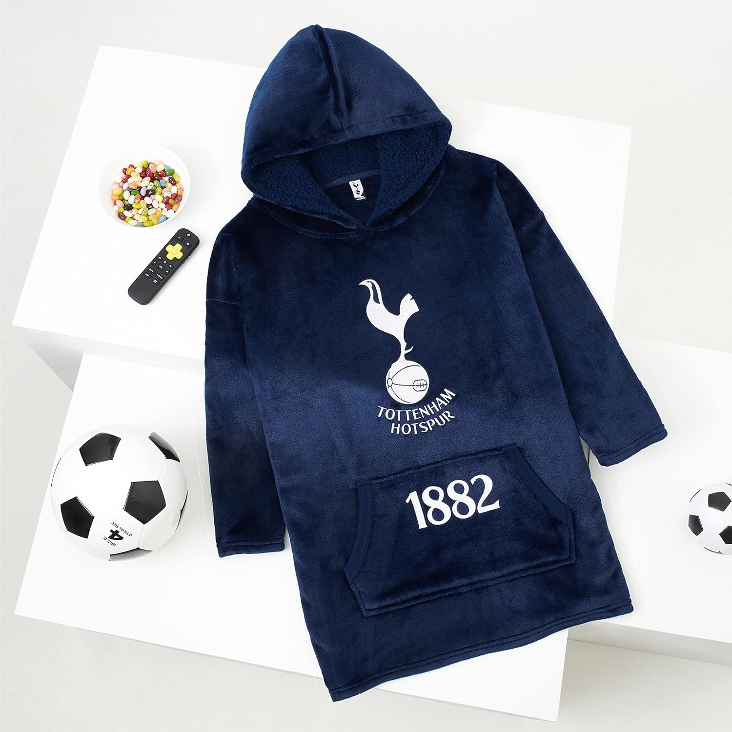 Tottenham Hotspur Hoodie, Oversized Hoodie Blanket, Football Gifts for Boys Blue - Image 2