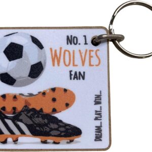 WHITE COTTON CARDS Wolverhampton Wanderers Wolves FC Football Club Fan - KEYRING (K-FN66)