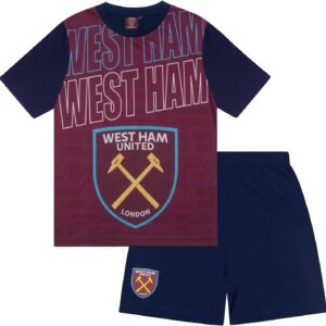 West Ham United FC Boys Pyjamas Short Kids OFFICIAL Football Gift