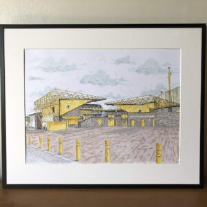 Wolverhampton Wanderers - Wolves - Molineux Football Club Stadium - Prints - Wall Art - Premier League - Football Art - Stadium - Footy Fans - Hand drawn artwork - UK based artist