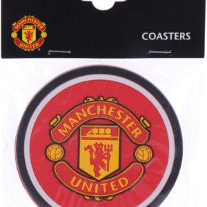 signs-unique Manchester United Football Club set of 2 rubber drinks mats/coasters (bb)