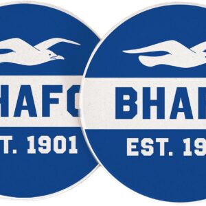 Desert Cactus Brighton & Hove Albion Car Accessories BHAFC Seagulls Football Club Absorbent Sandstone Cup Coasters Licensed Product Set of 2 (Design C)