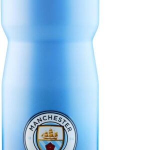 MANCHESTER CITY FC Water Bottle with Straw Metal Water Bottle Football Fans Sports Work Gym - Man City Gifts for Men
