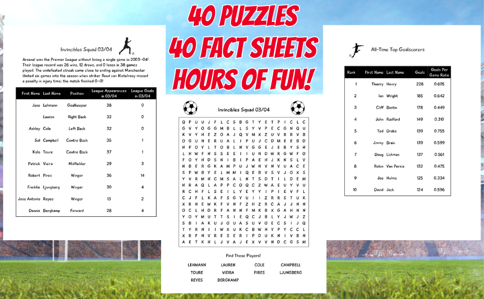40 Puzzles,40 Fact Sheets, Hours of Fun!