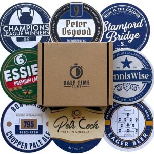 Half Time Club Chelsea 2nd Edition Football Beer Mat Coasters - Perfect for a Gift or Present for Any Chelsea Fan (8-Pack)