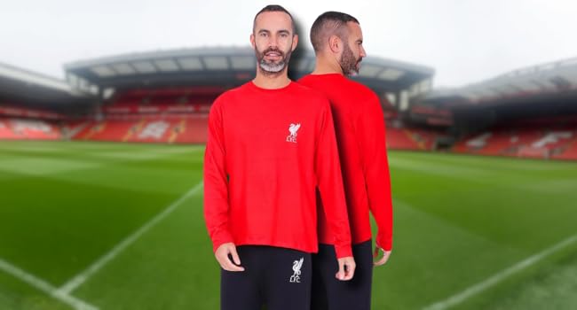 Man wearing Liverpool Pyjamas