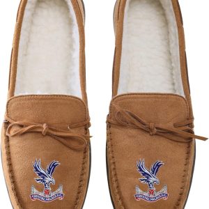 FOCO Officially Licensed Crystal Palace FC Suede Moccasin Football Slippers Size Small 6-7