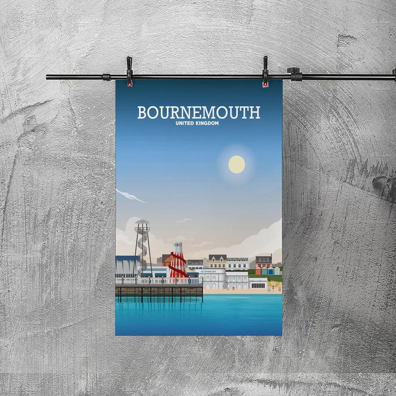 VTGCLT England Bournemouth Vintage Travel Posters Professional Football Club Canvas Painting Pictures Prints Wall Art for Bedroom Office Decor 08x12inch(20x30cm) - Image 3