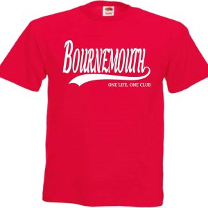 All About The Print Bournemouth Football Gift - one Life one Club Idea T-Shirt FC Present F5 (Adult Medium, Red)
