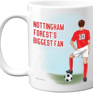 Football Mug Gift for Forest Fans - Footy Biggest Fan - Happy Birthday Mugs Present Gifts for Son Dad Brother Uncle Colleague Friend Cousin, 11oz Ceramic Dishwasher Safe Coffee Tea Cup