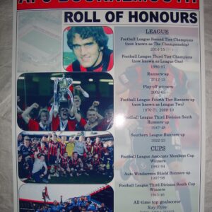 AFC Bournemouth club history roll of honours - souvenir print
