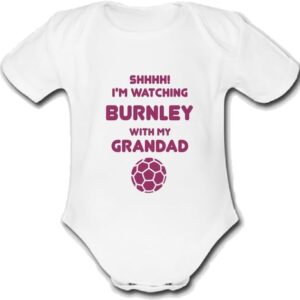 BURNLEY present from GRANDAD for a gift Football Unique Baby Vest Grow Babygrow Cute PERSONALISED Custom Boys Girls Unisex FC