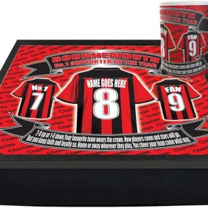 Bournemouth Personalised Football Club Shirt Lap Tray And Mug Gift Set