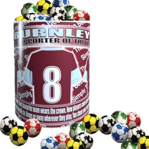 Burnley Football Team Shirt Mug Gift with Chocolate Footballs