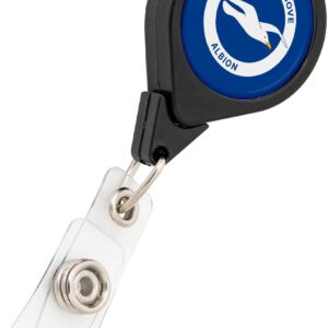 Desert Cactus Brighton & Hove Albion Retractable Badge Holder BHAFC Seagulls Football Club Soccer ID Reel with Ticket Clip for Lanyard, Work, School & Office Access Official Fan Gear (Design A)