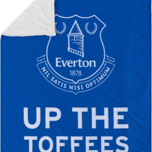 FOCO Premier League Football Everton Fan Sherpa Plush Throw Blanket