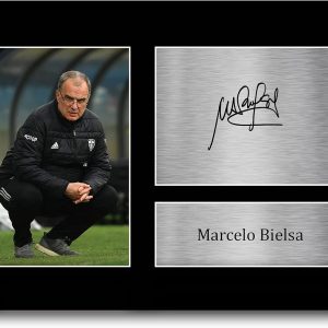 HWC Trading A4 Marcelo Bielsa Leeds United Gifts Printed Signed Autograph Picture for Football Fans and Supporters