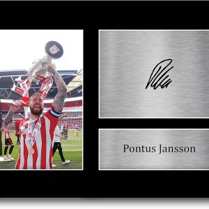 HWC Trading A4 Pontus Jansson Brentford Gifts Printed Signed Autograph Picture for Football Fans and Supporters