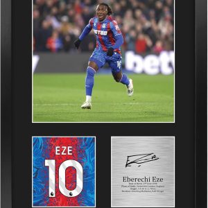 HWC Trading Eberechi Eze Crystal Palace Gifts Printed Signed Autograph Picture for Football Fans and Supporters - A3 Portrait Framed