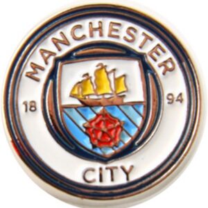 Manchester City FC Official Football Crest Pin Badge (One Size) (White/Silver)