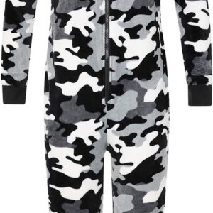 Newcastle United Football Club Boys Camouflage Fleece Sleepsuit Kids Spurs All in One