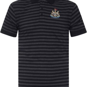 Newcastle United Mens Polo Shirt Striped Marl Yarn Dye Official Football Gift