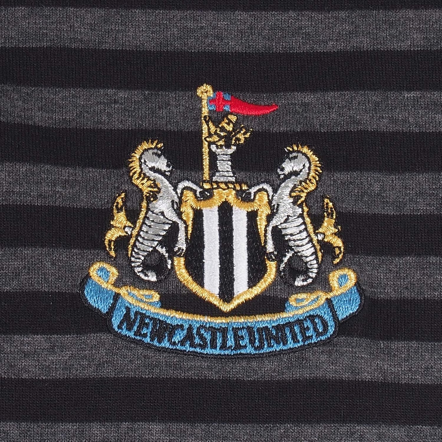 Newcastle United Mens Polo Shirt Striped Marl Yarn Dye Official Football Gift - Image 2