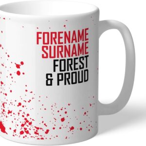 Nottingham Forest FC Personalised Proud 11oz Ceramic Mug Fans, Great Gift for Forest Football Supporters, Ceramic Tea Coffee Mug