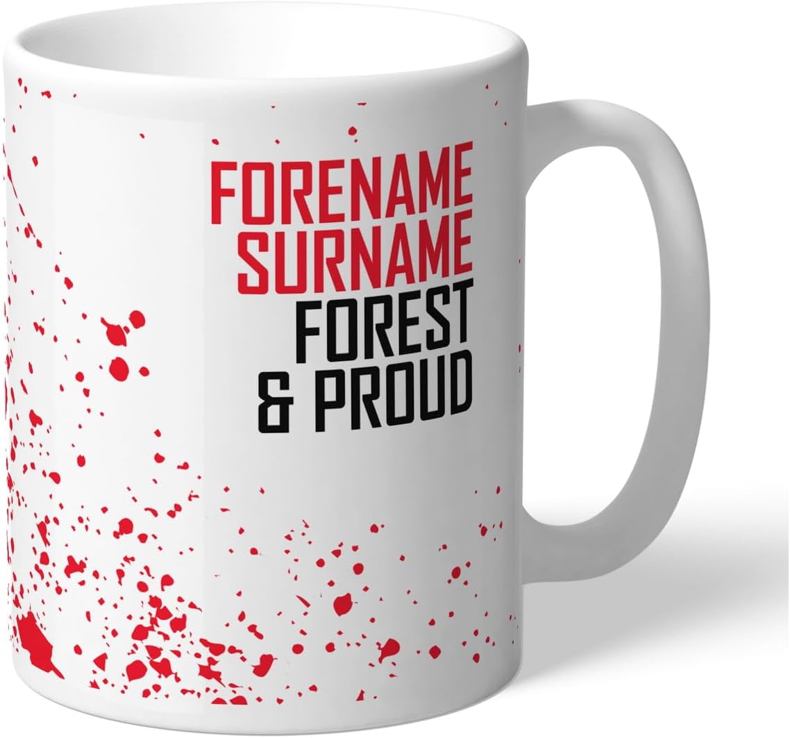 Nottingham Forest FC Personalised Proud 11oz Ceramic Mug Fans, Great Gift for Forest Football Supporters, Ceramic Tea Coffee Mug