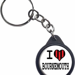 Ozorath I Heart Love Bournemouth Keyring Keychain Key Ring Chain With Trolley Coin