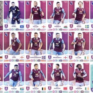 Panini Adrenalyn Premier League 2024 Burnley Full 18 Card Team Set