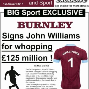 Personalised Burnley Newspaper Football Birthday Card