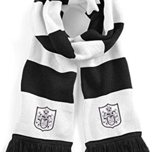 Retro Fulham 1960s Traditional Black/White Football Scarf Embroidered Logo