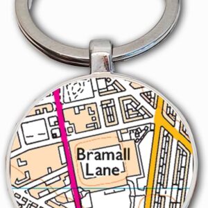 Sheffield Utd Stadium Key Ring, Bramall Lane Stadium Key Ring, Football Stadium Map Key Ring, Sheffield United Football Key Ring, Sheffield Utd Football Ground Map Key Ring
