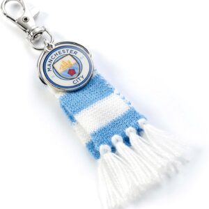 The Carat Shop Manchester City Football Club Blue Scarf and Logo Charm Backpack Hanger