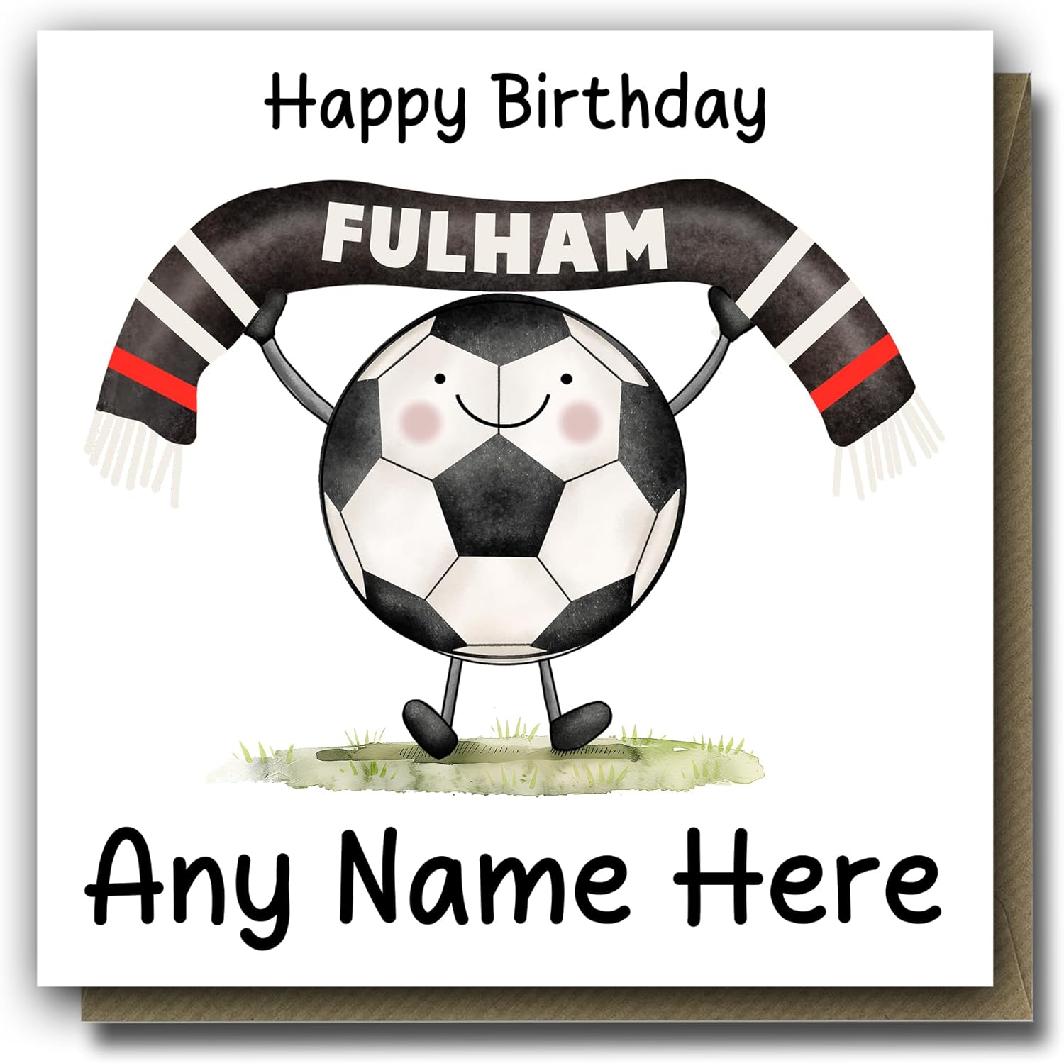 The Cards Man Fulham Football Birthday Card - Personalised greeting card for your son/grandson/nephew/daughter etc� ANY NAME