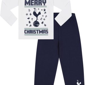 Tottenham Hotspur Football Club Mens and Kids Spurs Matching Family Merry Christmas Long Pyjama Set Boys Girls Xmas PJ's
