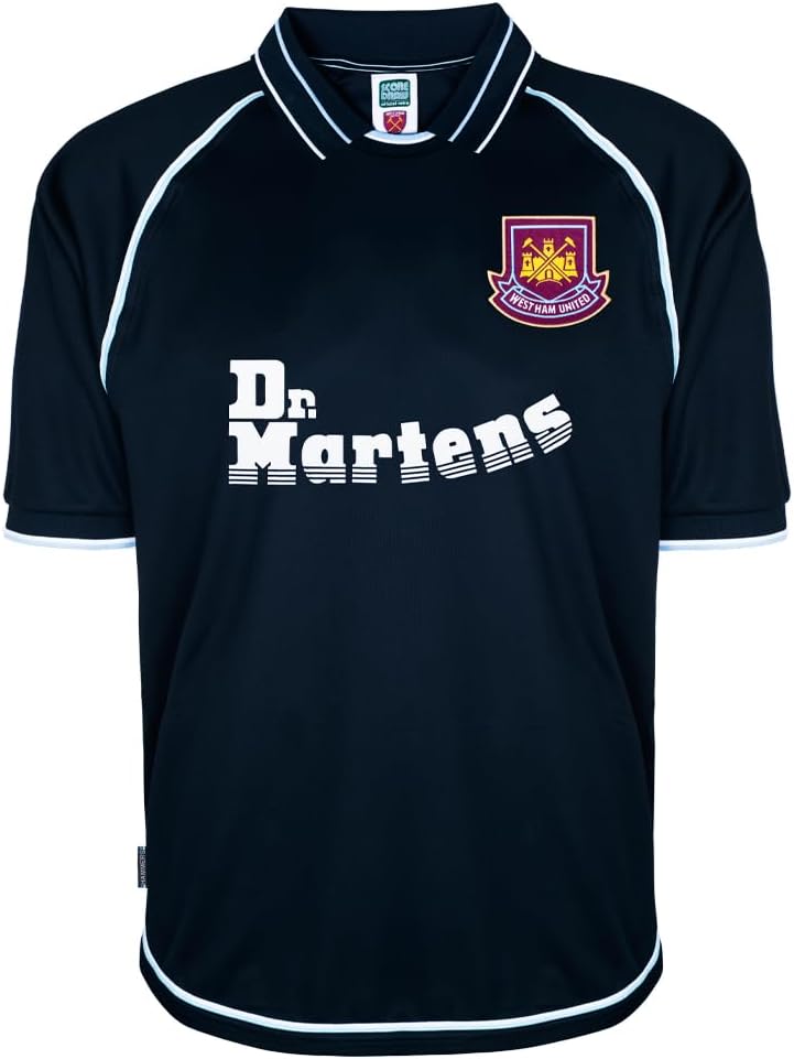 West Ham United 2000 Away Retro Football Shirt Navy Medium Polyester