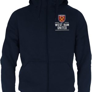West Ham United FC Mens Hoody Zip Fleece OFFICIAL Football Gift
