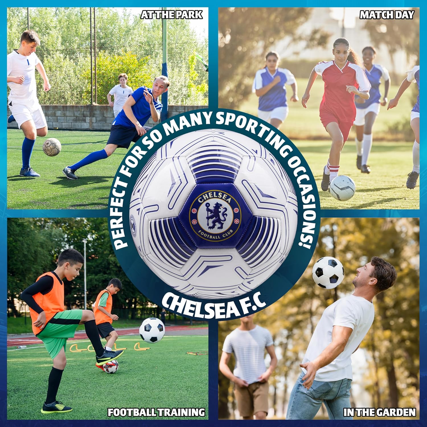 Chelsea F.C. Football Soccer Ball for Adults Teenagers Kids Training Football Size 3, 4 or 5 Merchandise - Image 4