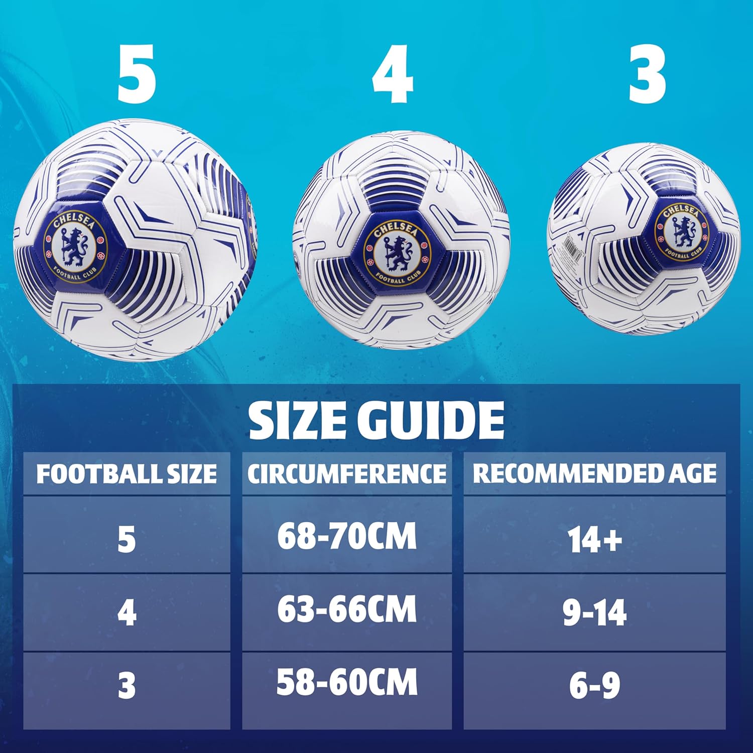 Chelsea F.C. Football Soccer Ball for Adults Teenagers Kids Training Football Size 3, 4 or 5 Merchandise - Image 6