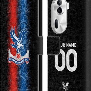 Head Case Designs Officially Licensed Custom Customised Personalised Crystal Palace Football Club Third 2024/25 Kit Leather Book Wallet Case Cover Compatible With Oppo Reno11