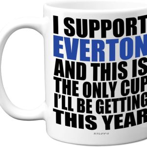 Funny Football Mug Gift for Everton Fans - Footy Only Cup - Joke Xmas Birthday Mugs Present Gifts for Son Dad Brother Uncle Colleague Friend Cousin, 11oz Ceramic Dishwasher Safe Coffee Tea Cup