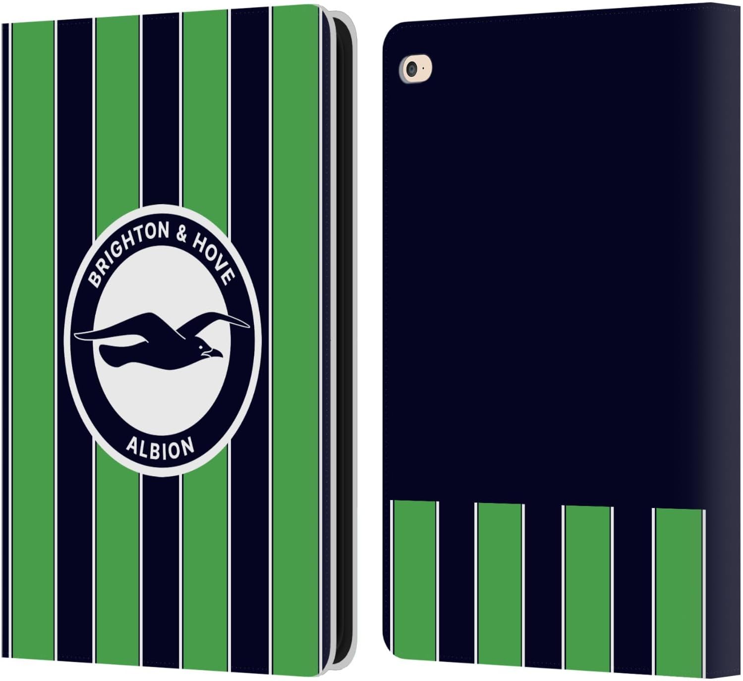 Head Case Designs Officially Licensed Brighton & Hove Albion F.C Third 2024/25 Badge Kit Leather Wallet Case Compatible With Apple iPad Air 2 (2014)
