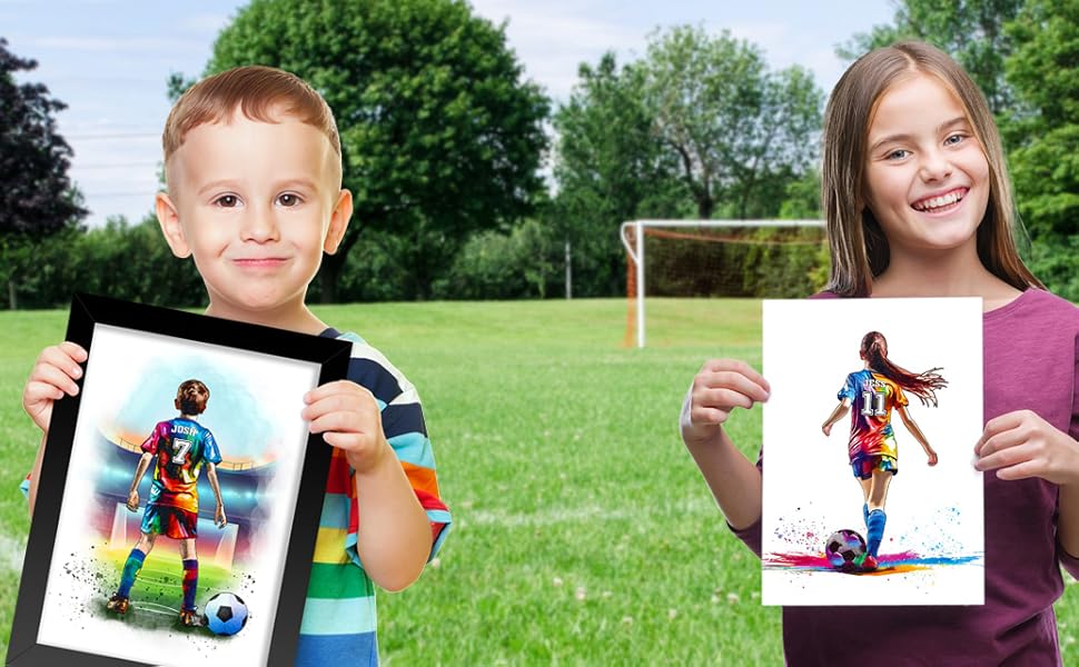 Boys Football and Girls Football Wall Art Prints - Art by Toor