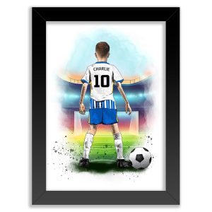 Personalised Brighton Football Gifts for Boys - Brighton and Hove Albion FC - Brighton Football Posters for Boys Bedrooms - Brighton Football Room Decor by Art by Toor (Fine Art Print (unframed))