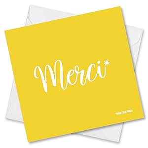 thank you cards merci yellow great full thanks 