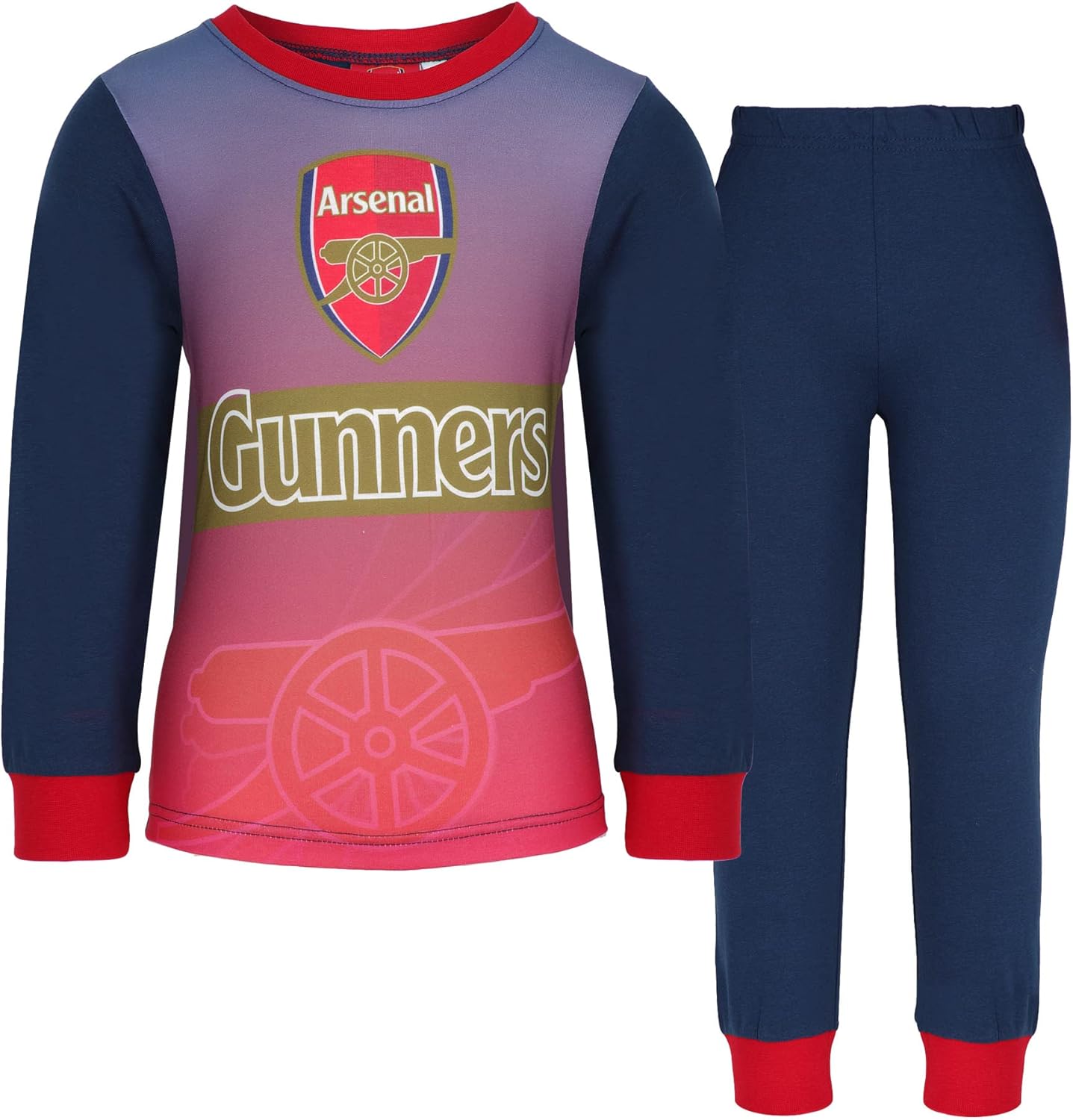 Merchimpo Official Football Club Kids Pyjamas, Arsenal FC, Boys and Girls Long Sleeve PJs, Sizes 2-12 Years